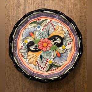 Colorful Hand-Painted Ceramic Plate from Mexico